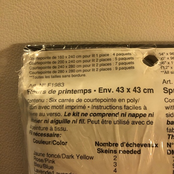 NEW WonderArt Quilt Blocks Stamped "Spring Blossom" #F1983  6 17x17  blocks - Picture 6 of 9